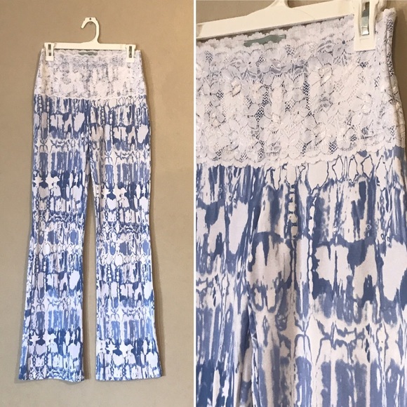 ❌SOLD❌Black Lace Waist Yoga Pants Cotton Leisure - Picture 4 of 6