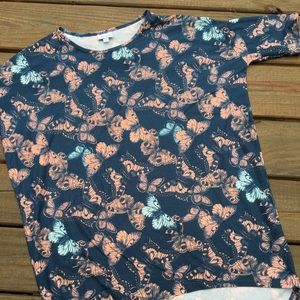 Lularoe XS Irma in Butterfly Print