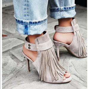 Free People Stardust Fringe Heels by Matiko