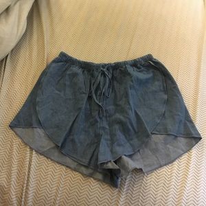 A&F Tie-Front Jean Shorts