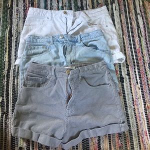 BUNDLE 3 pairs of high waisted cuffed shorts 🏝🏝