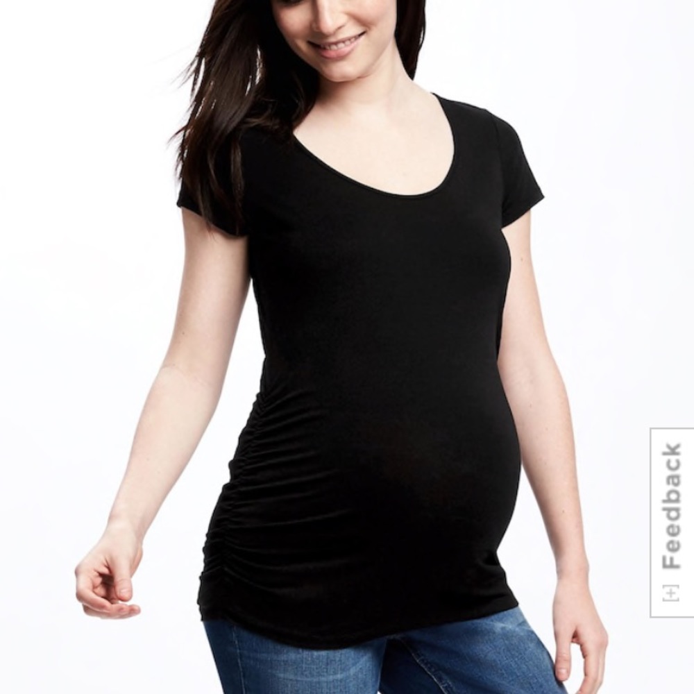 Black fitted maternity shirt size large old navy