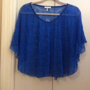 All lace blue blouse