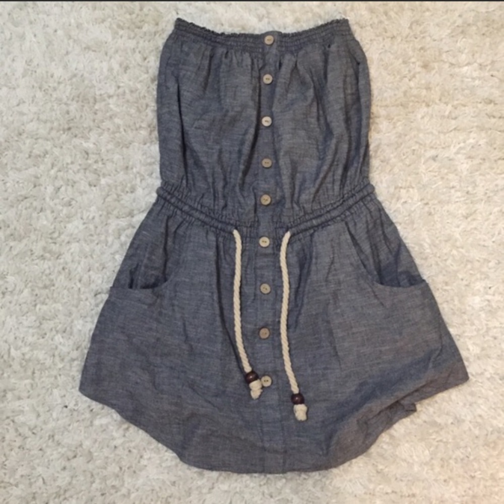 Strapless denim dress