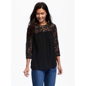 Old Navy relaxed lace trim blouse