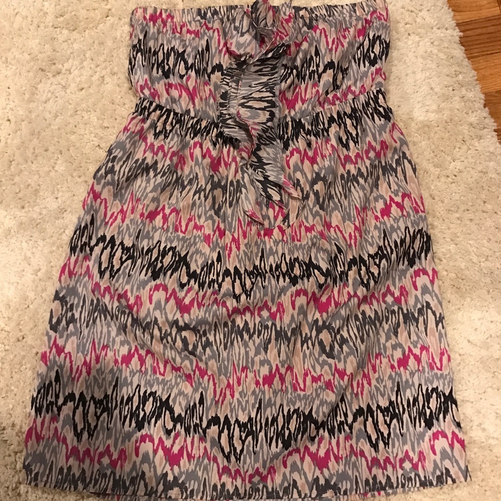 Strapless ruffle dress