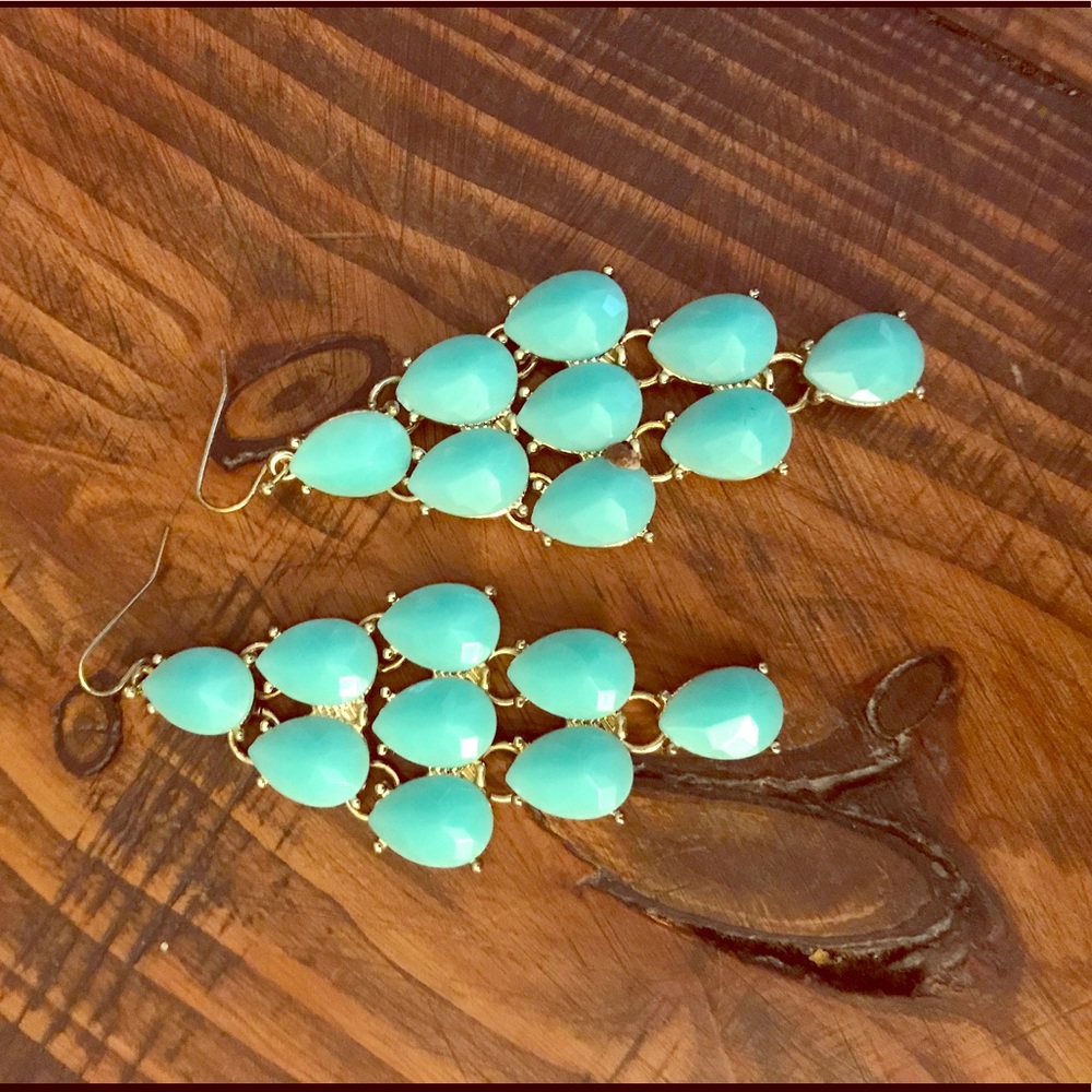 Turquoise and gold teardrop earrings