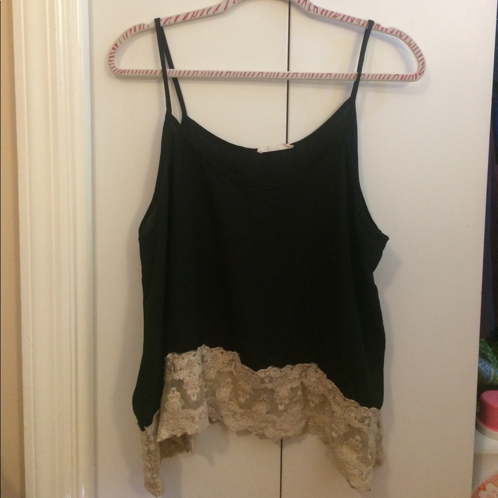 Black top with lace at bottom
