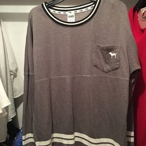 Victoria’s Secret PINK Grey Varsity Crew Sz M
