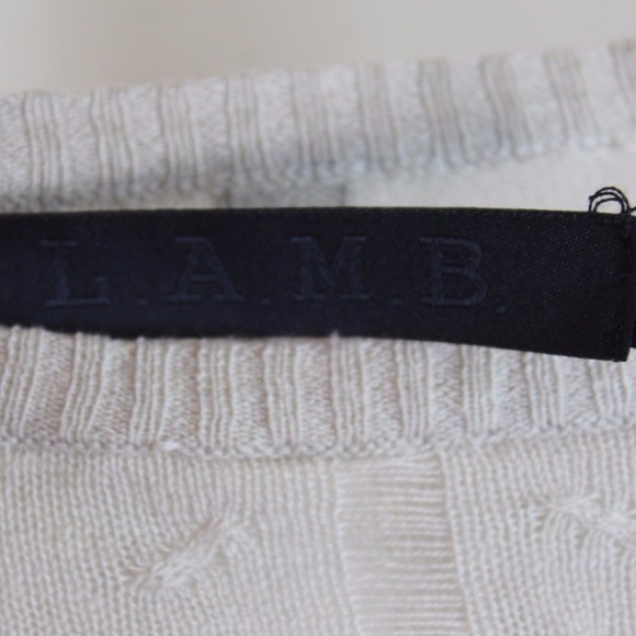 L.A.M.B. BEIGE LINEN BLEND DROPPED NEEDLE SWEATER - Picture 4 of 6