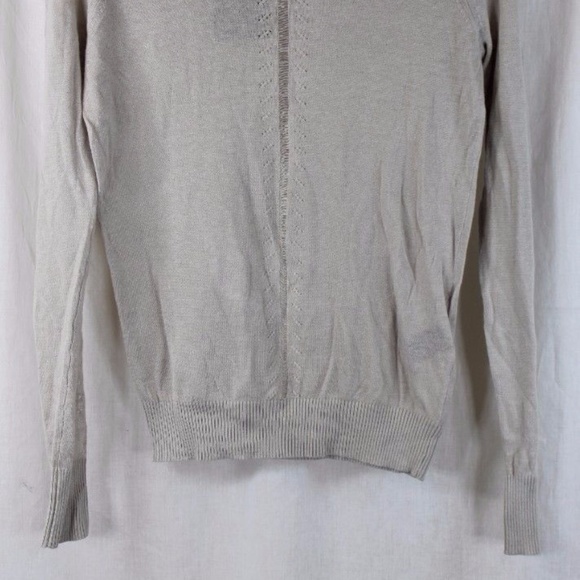 L.A.M.B. BEIGE LINEN BLEND DROPPED NEEDLE SWEATER - Picture 2 of 6