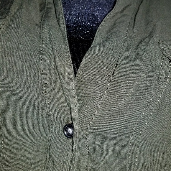 EXPRESS Soft Button Down Long Sleeve Shirt Blouse - Picture 4 of 8