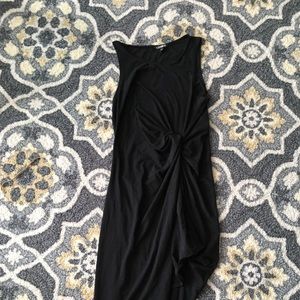 Express Black Asymmetrical Knot Maxi Dress