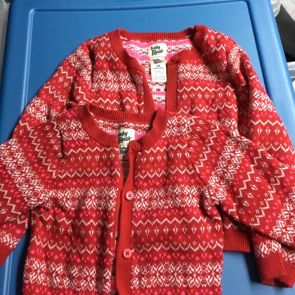 ❄️ SOLD ❄️ Baby B'Gosh Cardigans. Size 6m and 24m