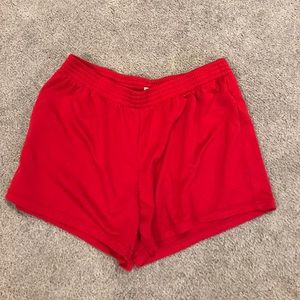 Red sporty shorts