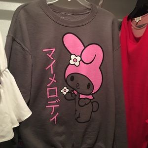 My Melody by Sanrio Grey Kanji Sweater Sz M