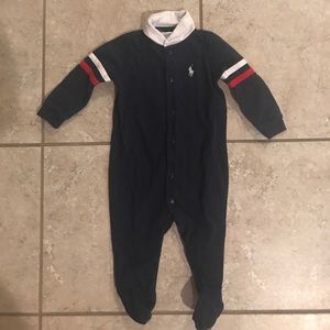 6 mo. Ralph Lauren shawl-collar coverall.