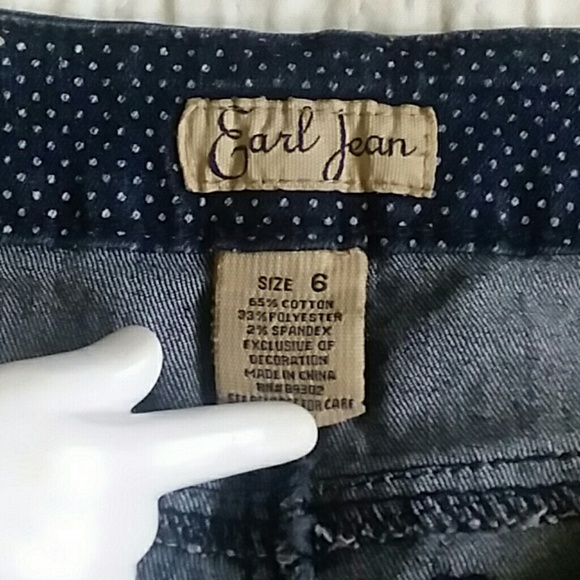 White Polka Dot Denim skirt - Picture 3 of 8