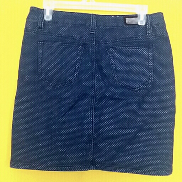 White Polka Dot Denim skirt - Picture 2 of 8