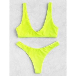Neon highlighter yellow bikini