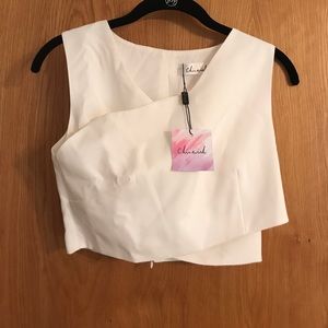 Cross Wrapped Crop Top in White from Chicwish