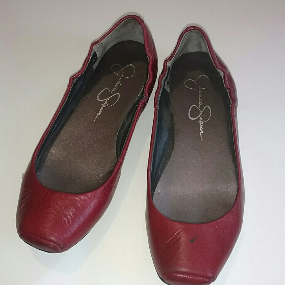Red ballet flats size 4