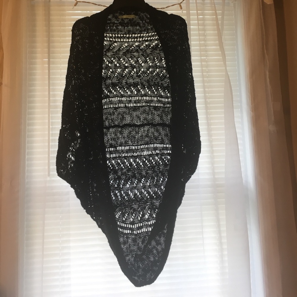 crochet black cardigan