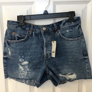 TopShop Distressed Jean Shorts size 10