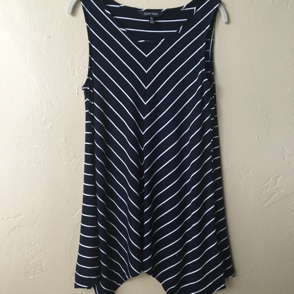 ⚓️ Navy Striped Tunic - Ellen Tracy