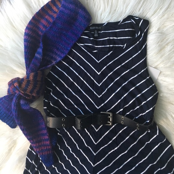 ⚓️ Navy Striped Tunic - Ellen Tracy - Picture 3 of 6