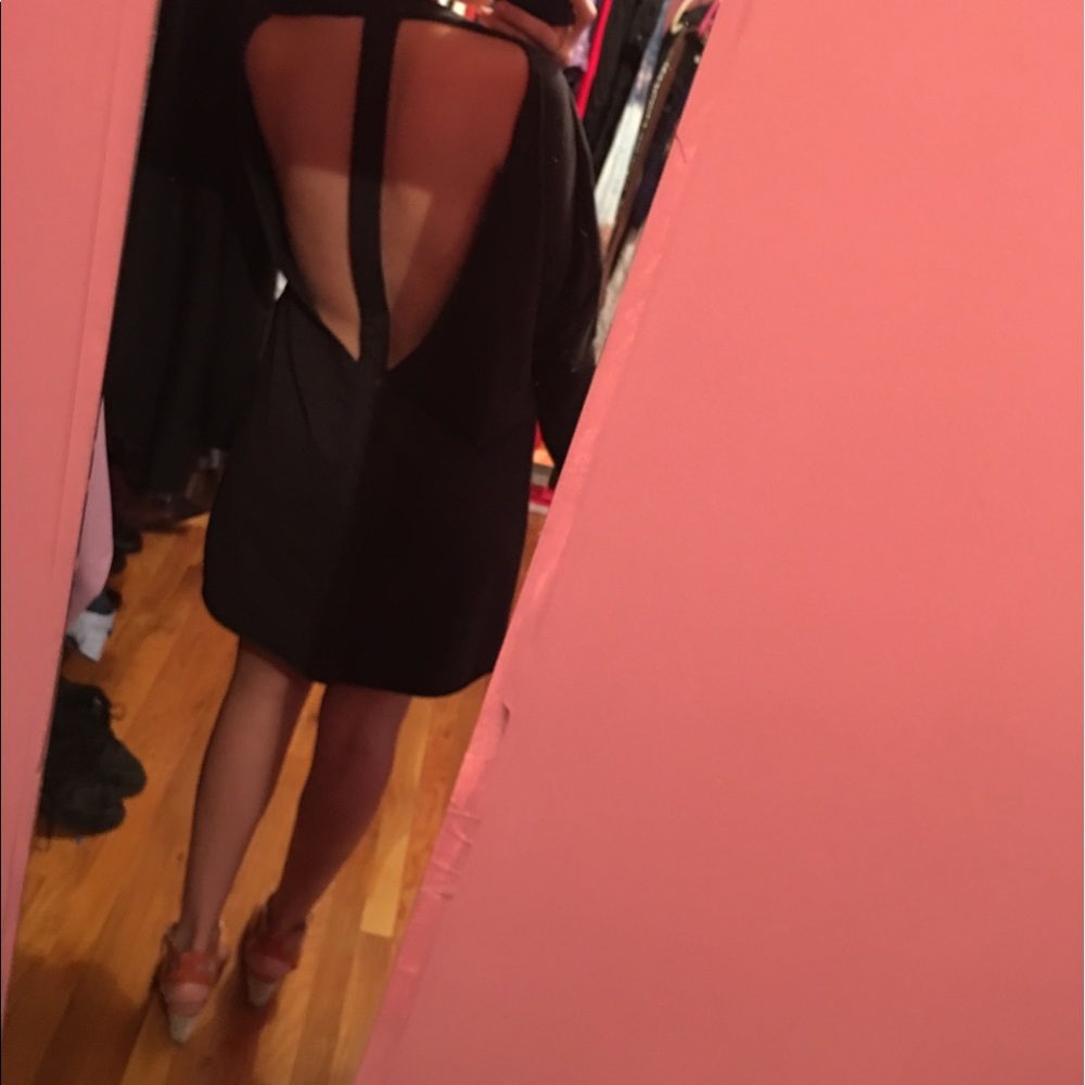 Long sleeve sweater dress. Dark gray