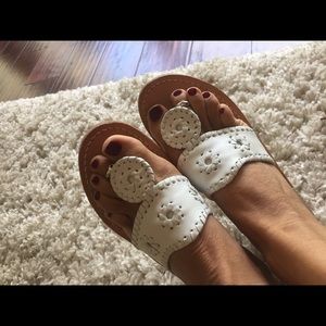 Jack Rogers Navajo white sandals 6M
