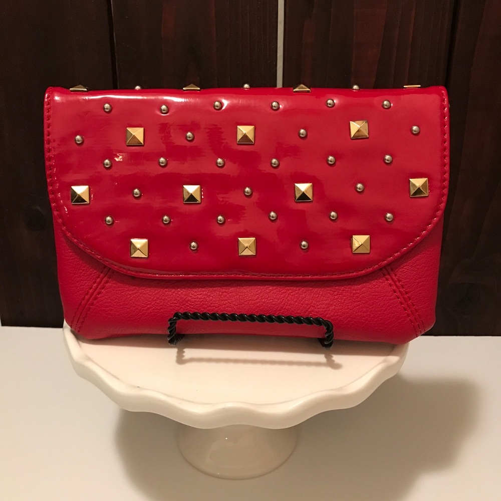 NWOT Grace Adele RED Faith Scarlet Clutch 💄💋