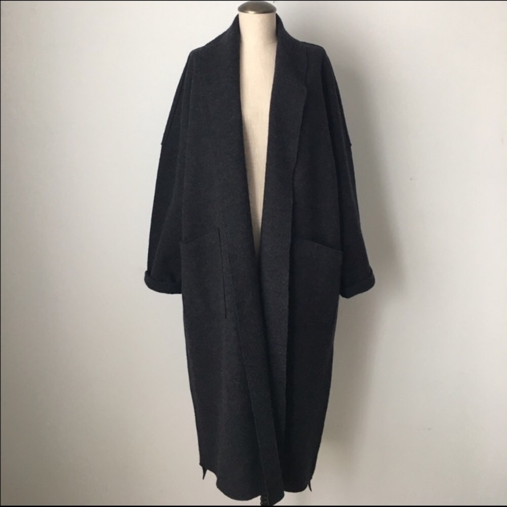 Eileen Fisher Boiled Wool Kimono Icon Coat-M