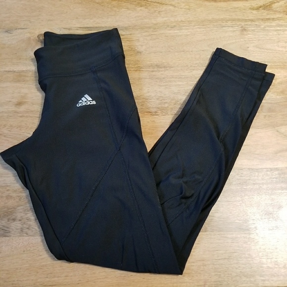 adidas Pants - Adidas Solid Black Workout Leggings S Climawarm
