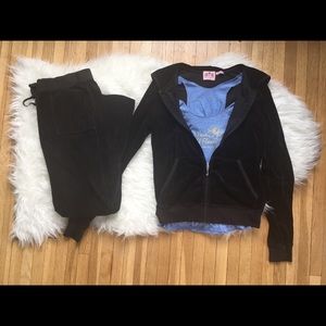 Juicy Couture black velvet tracksuit