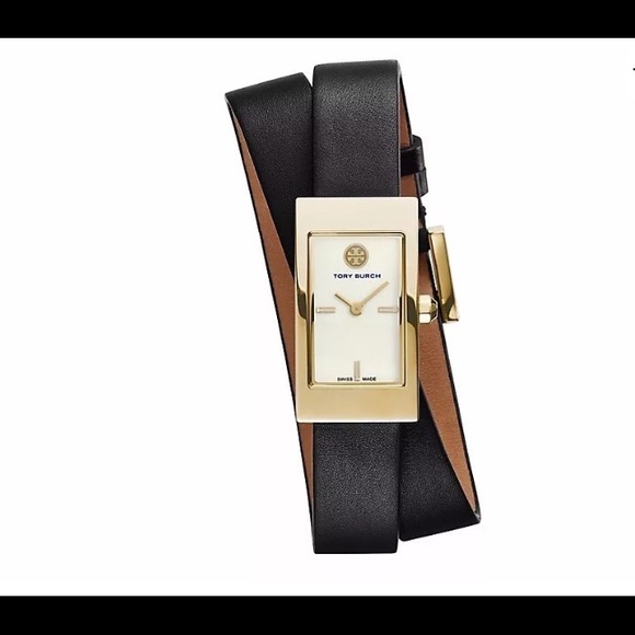 Black Tory Burch Double Wrap Watch NWT
