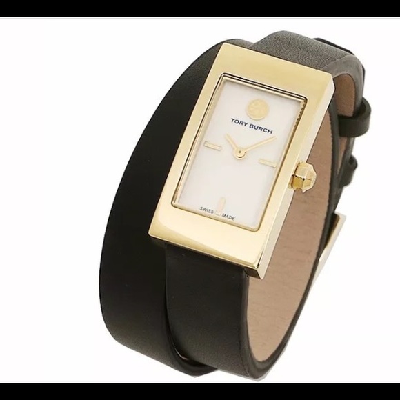 Black Tory Burch Double Wrap Watch NWT