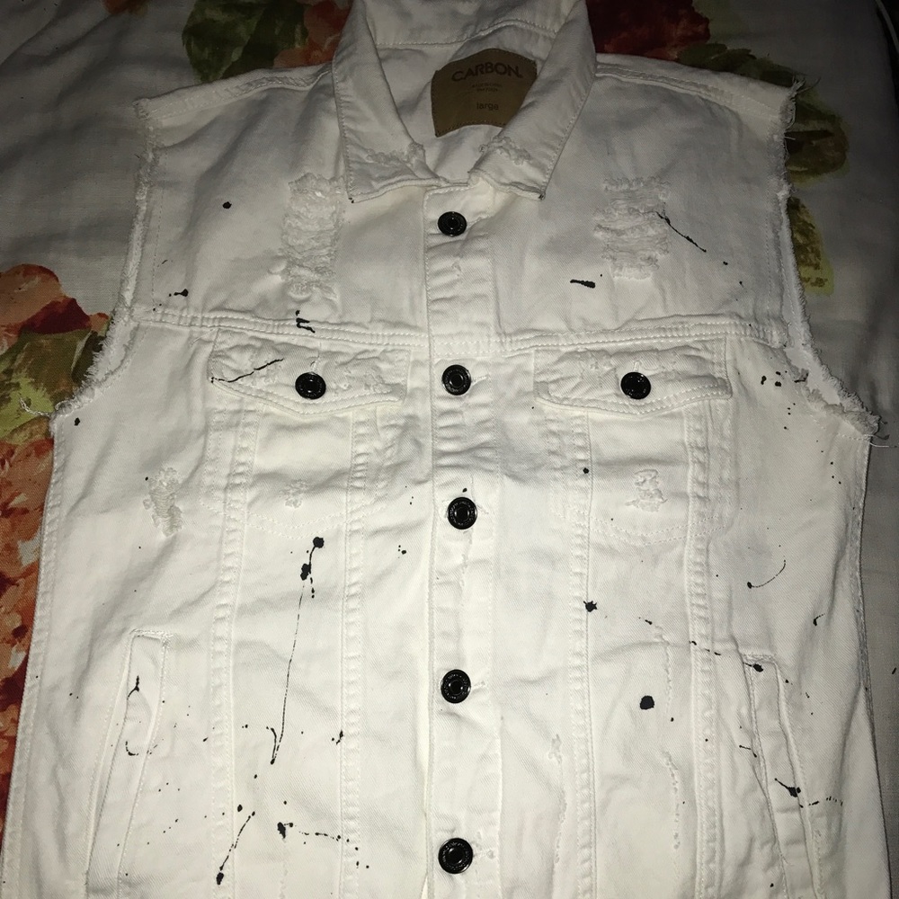 Carbon cut off jean vest