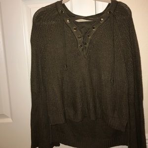 Lace up sweater