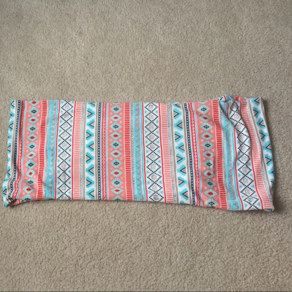 Tribal print Hand sewn infinity scarf