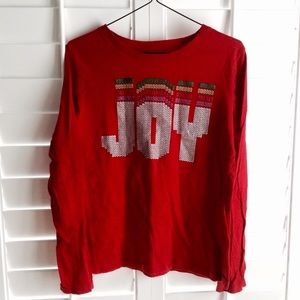 red children's holiday " joy " shirt