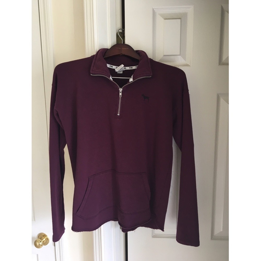 Victoria Secret Pink Burgundy 3/4th Half Zip