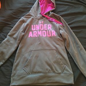 Grey Under Armour Hooded Sweatshirt