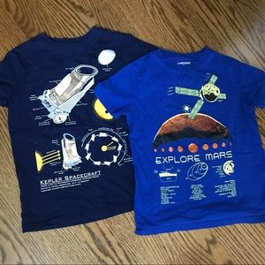 Lands' End Boys Space 🚀 T Shirt Lot, Size Boys 7