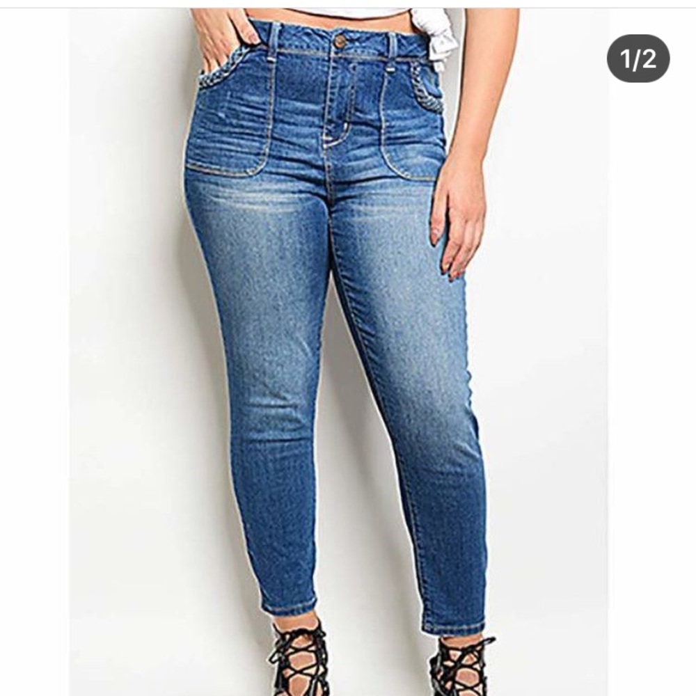 Denim Blue High Waisted Jeans