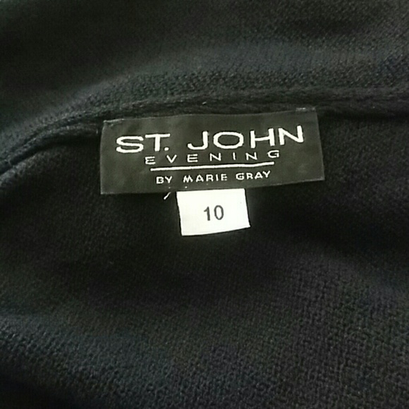 **SOLD** St. John Evening Black Beaded Gown - Picture 6 of 6