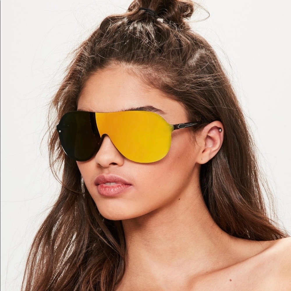 Orange Shield Sunglasses 🌞