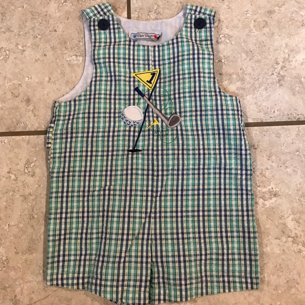 Sz 3T Sam Says golf romper