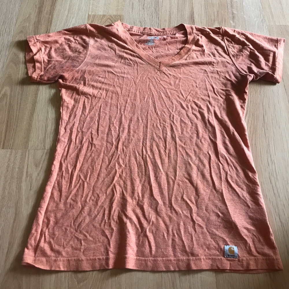 Orange carhartt tee.